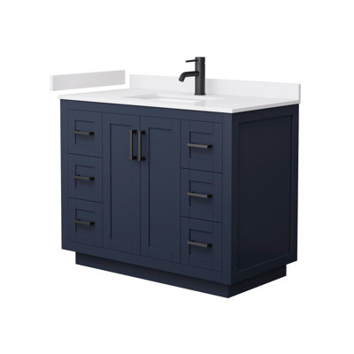 Miranda 42" Freestanding Single Bathroom Vanity with Cultured Marble Top