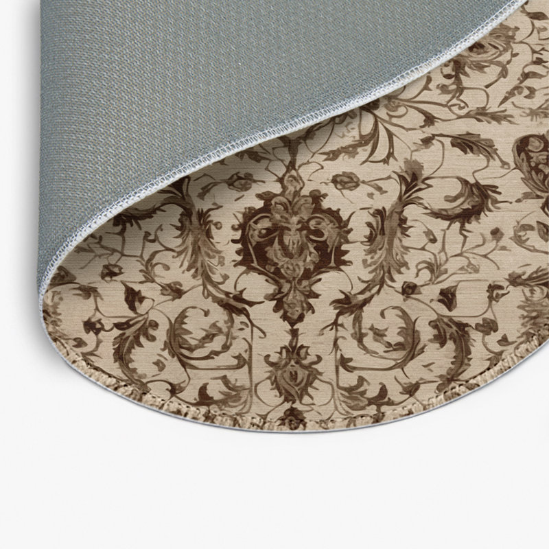 Tapis d'intérieur et d'extérieur brun français, Rond 5 pi