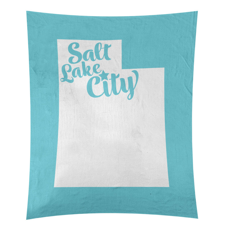 Tapisserie murale Salt Lake City Utah, H 27,5 po x l 37,5 po, Bleu sarcelle