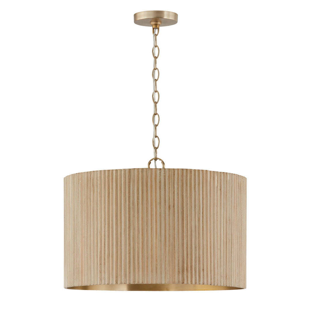 Donovan 3 - Light Gold Drum Pendant Capital Lighting Shade 