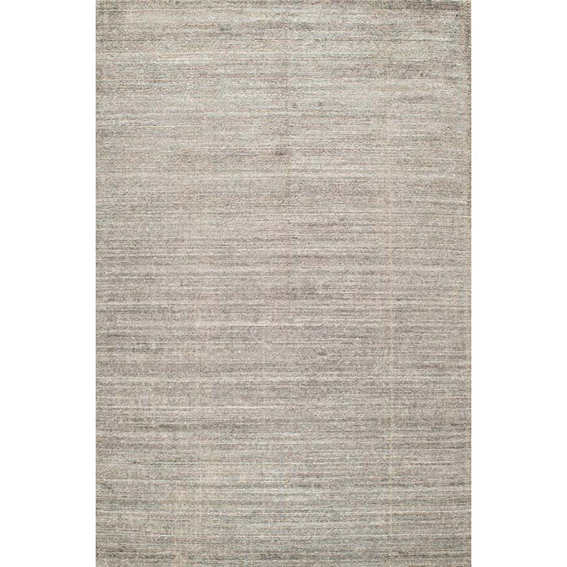 Stone Hand Knotted Area Rug in Beige/Gray, Rectangle 5'7" x 7'11"