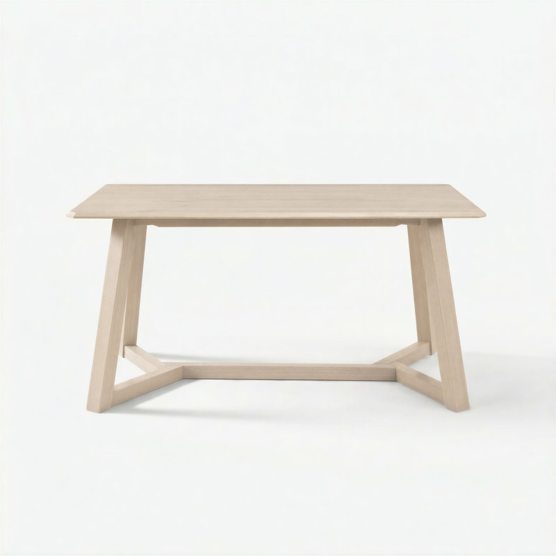 Beda Rubberwood Solid Wood Dining Set, 7, White/Grey