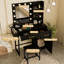Coiffeuse de maquillage avec tabouret 2 tiroirs, 3 modes de couleurs disponibles pour la chambre à coucher-1246110211