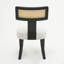 Ensemble de 2 chaises de salle à manger de style Mid-Century moderne, dossier en bois massif et filet de rotin, chaises d'appoint de salle à manger, cadre noir et ensemble de coussins beige