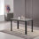 Brajon Rectangular Glass Top and Iron Top Dining Table with Iron Base