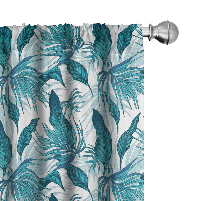 Floral Semi-Sheer Rod Pocket Sliding Panel, 28" x 84"