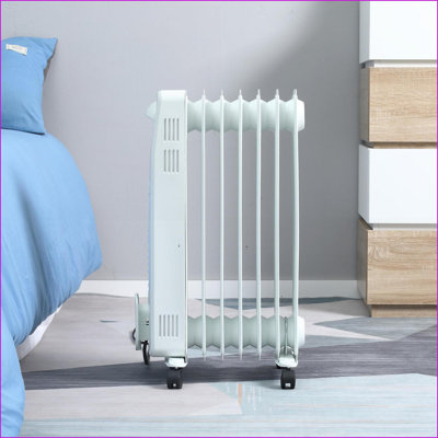 Electric Space Heater, Freestanding 161 Sq. Ft. with 3 Modes, Timer &amp; Remote, 1500W | Snow White | Steel