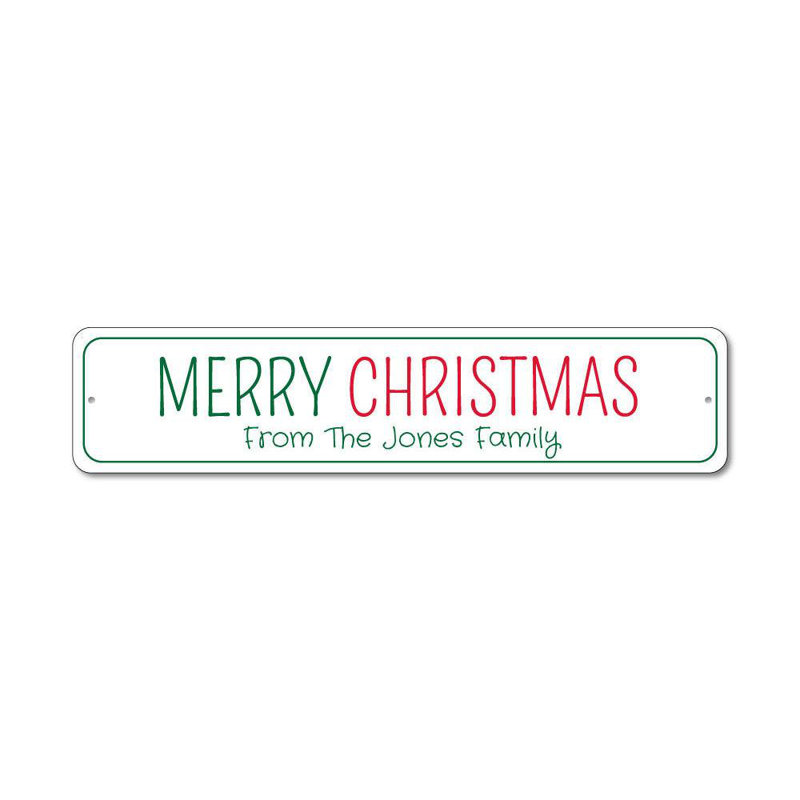 Plaque en aluminium «Merry Christmas», H 6 po x l 24 po x P 0,06 po