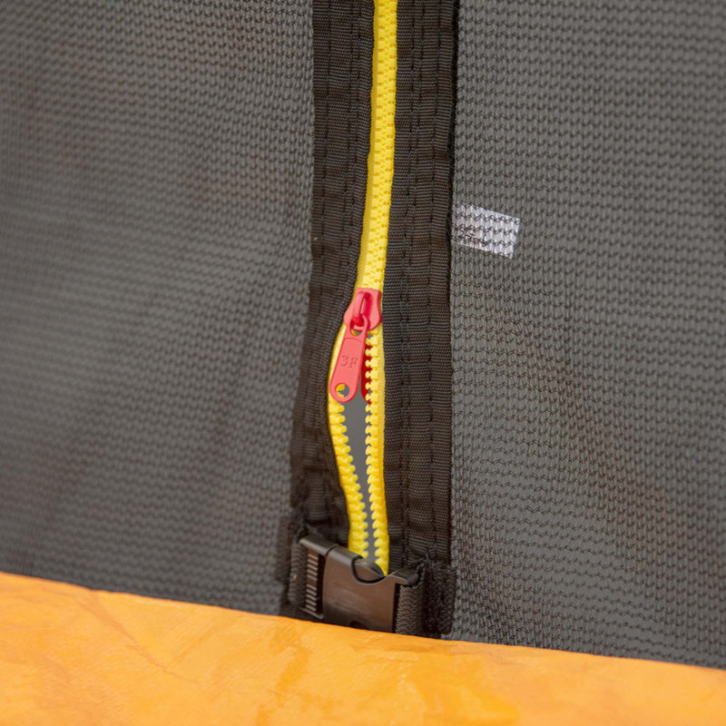 Trampoline avec pompe de basketball et échelle (enceinte de sécurité intérieure) avec but de soccer, Orange