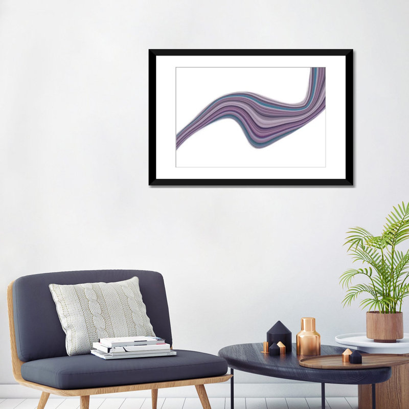 "fluid mauve" , impression sur toile tendue, H 24 po x l 32 po x P 1 po, Papier beaux-arts encadré noir, Blanc