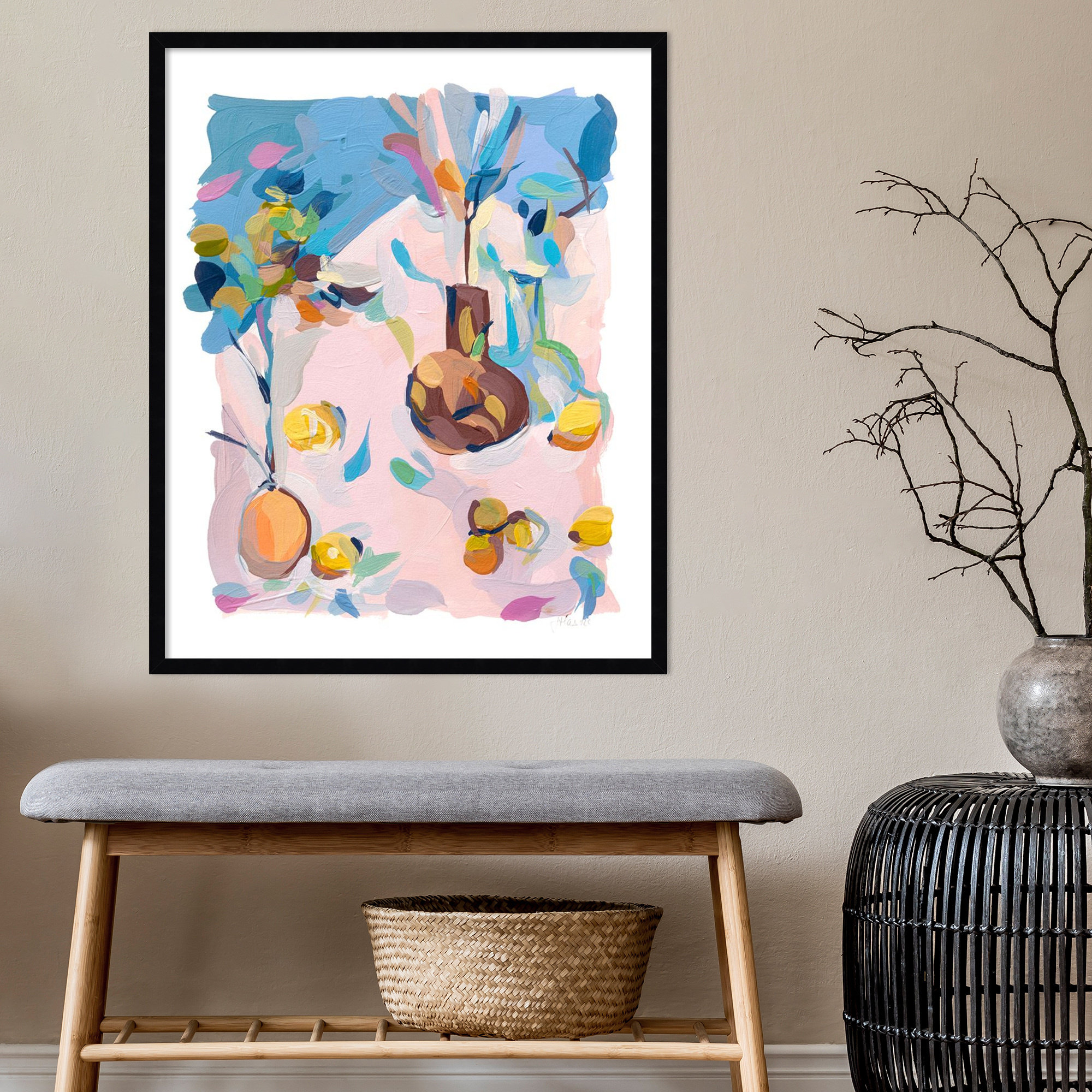 Still Life by Joanne Hastie, 11" W x 13" H, Black