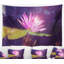 Tapisserie florale rose sur fond bleu-28486335
