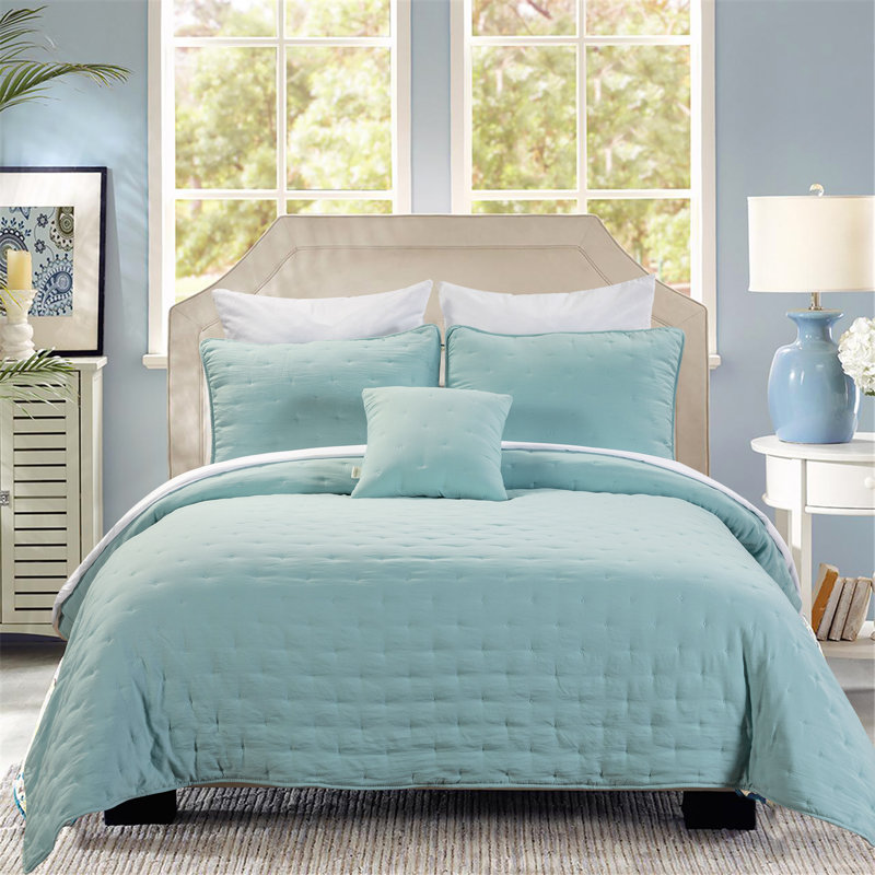 Julia Quilt, King/Cal.King Quilt + 2 Shams + 1 Throw Pillow, Blue Sage