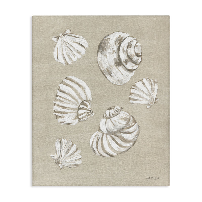 «Beach Shell Treasures», art mural sur toile par Yvette St. Amant, H 20 po x l 16 po