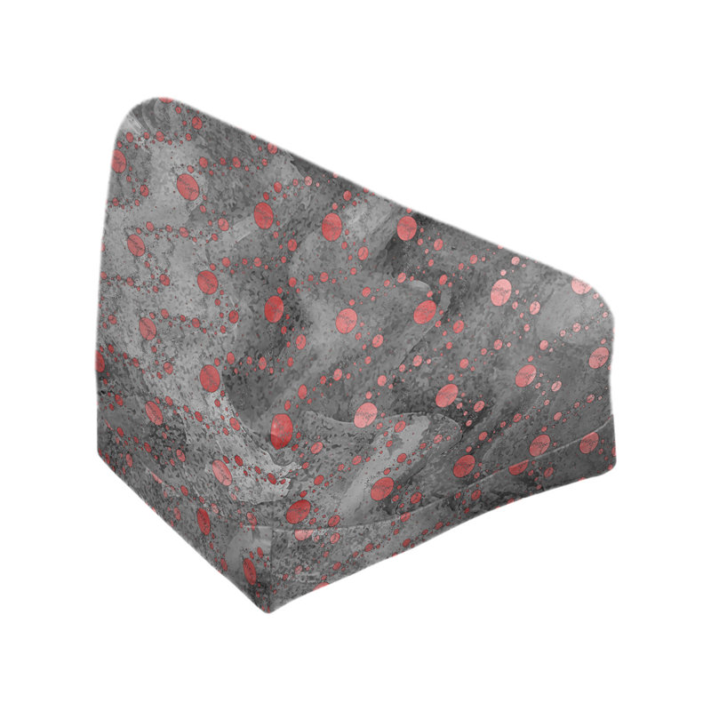 Fauteuil sac de pois Leffel, H 27 po x l 30 po x P 25 po, Pouf fauteuil, Noir / Rouge