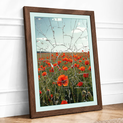 Poppies Behind Glass Modern - Print