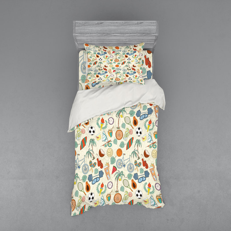Ensemble de housse de couette sport, Housse de couette simple TG + 2 articles suppléme