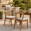 Ensemble de 2 chaises de salle à manger d'extérieur résistantes aux intempéries avec coussins doux et lavables, structure en bois massif durable