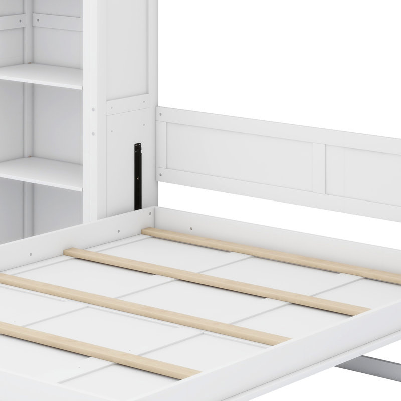 Lit escamotable mural avec tablettes Murphy, Blanc