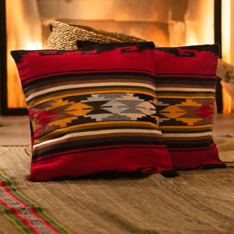 Geometric Wool Blend Pillow Cover