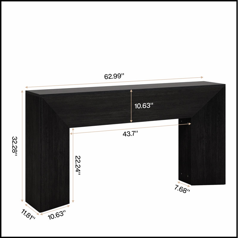 Console de 63 pouces de style campagnard très long, plateau spacieux pour la présentation et le rangement, polyvalente pour le couloir et le salon