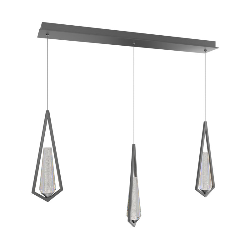 Devotion LED Pendant, 18" H x 5.5" W x 40" D, Satin Nickel, 3 Lights