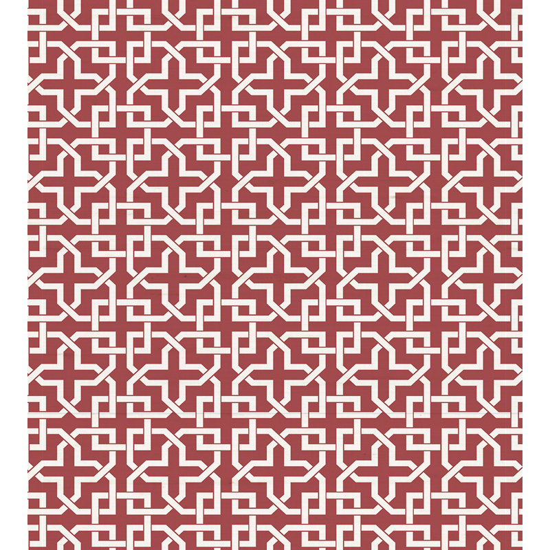 Blossom Chinoiserie Metallic Wallpaper Roll, Brick Red