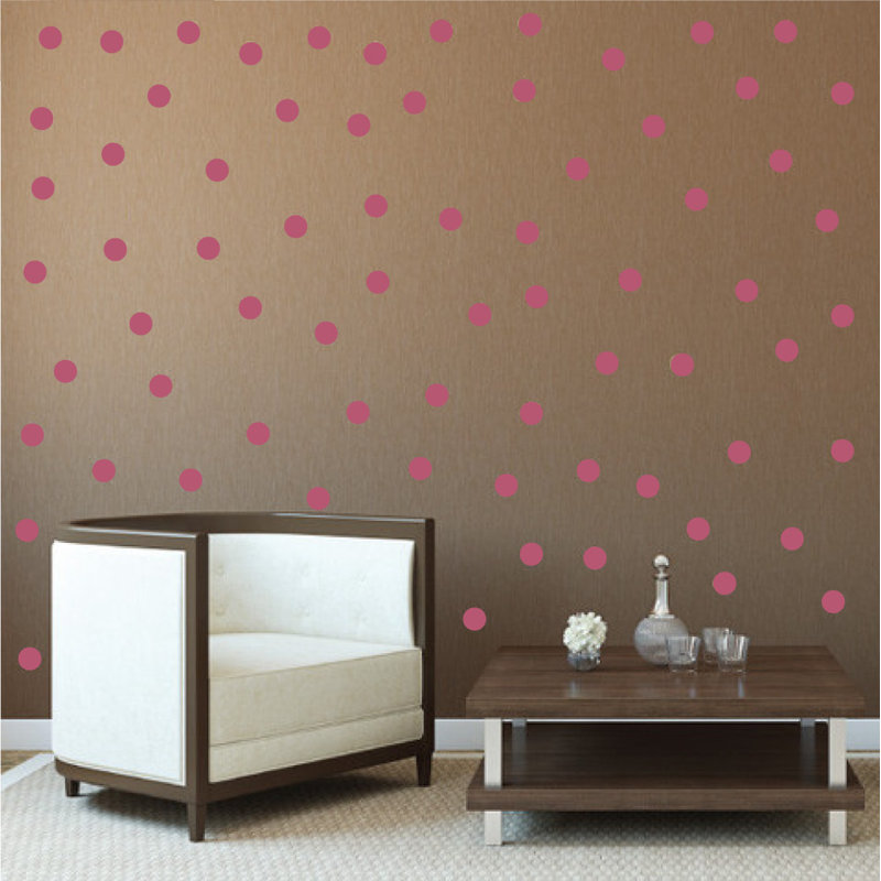 Adhésif décoratif à pois, H 48 po x l 78 po x P 0,01 po, Rouge à lèvres