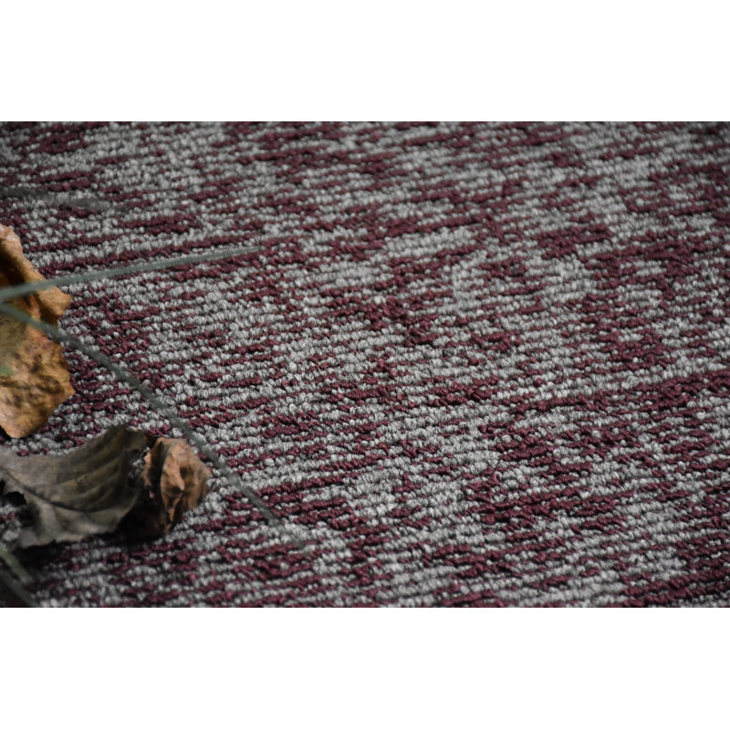 Tapis décoratif Elemental - imprimé géométrique vieilli bourgogne, Tapis de couloir 6 pi x 12 pi