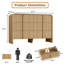 Commode 6 tiroirs l 47,2 po avec panneau cannelé, commode courbée moderne, brun-1389517448