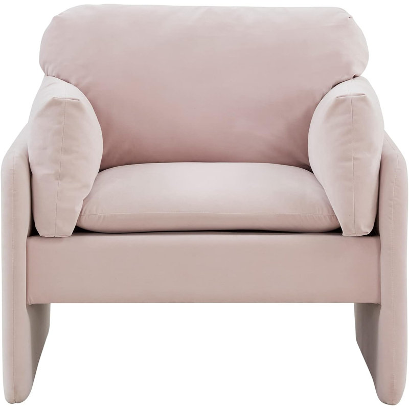 Fauteuil demi-tonneau Azarious, Velours rose