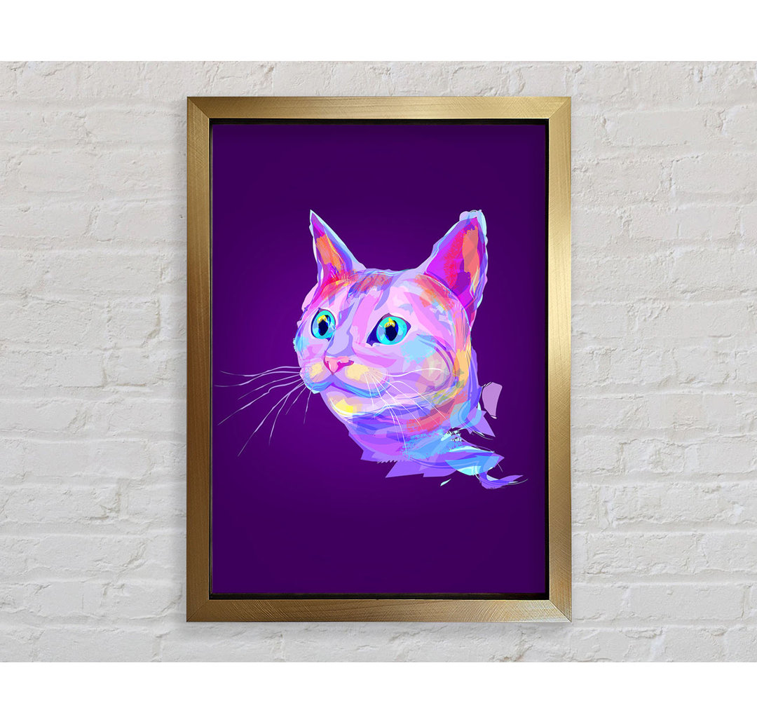 Regenbogenkatze - Einzelner Bilderrahmen Kunstdrucke