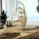 Hanging Egg Chair With Stand Indoor Outdoor Pe Wicker Swing Hammock Chair With Washable Cushion For Patio Bedroom Balcony Garden