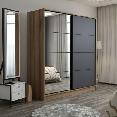 Armoire-penderie 2 portes avec 2 tiroirs