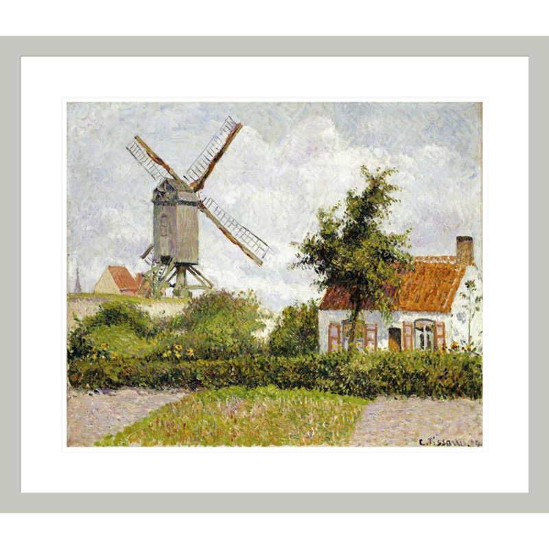 «Windmill at Knock Belgium» par Camille Pissarro, impression giclée sur cadre, 23.5" H x 27" W
