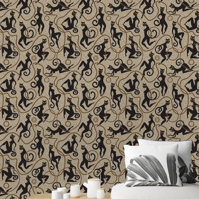 Leopard And Jaguar Peel And Stick Wallpaper, 16.67" L x 25" W