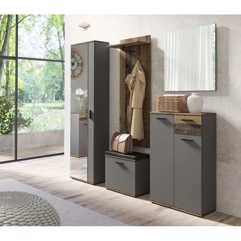 Corinna 15 Pair Shoe Storage Cabinet, Anthracite