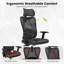 Fauteuil de bureau ergonomique Acgam, coussin de siège en PVC, accoudoir et appui-tête réglables, soutien lombaire 4d, dossier inclinable synchronisé