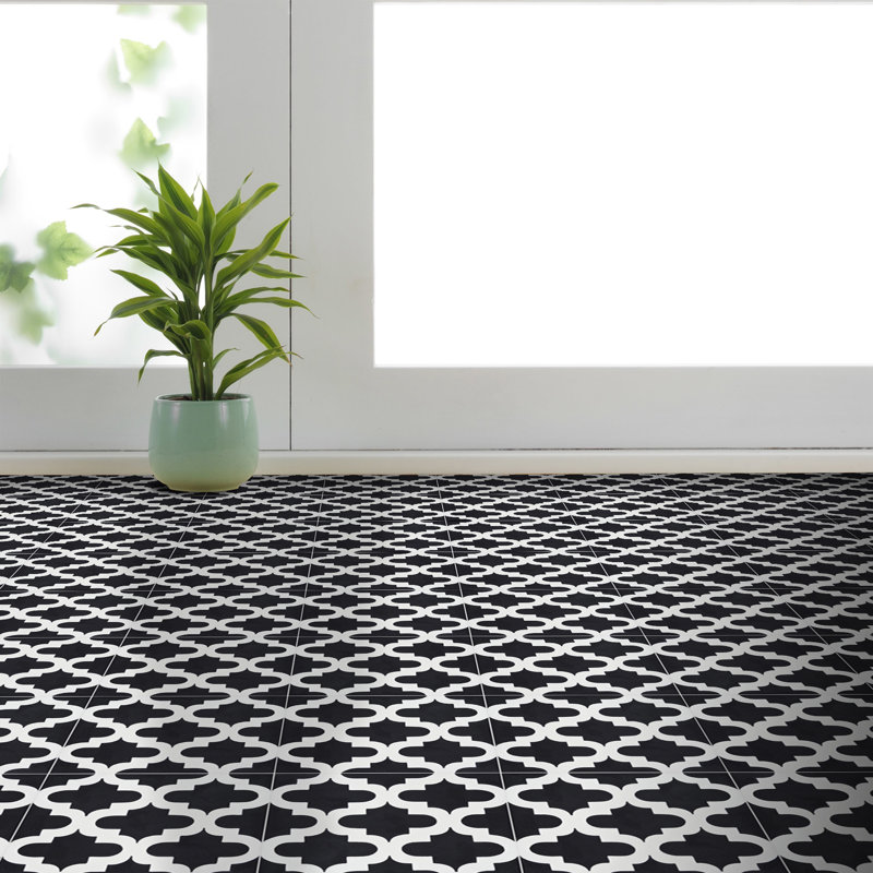 8 in. x 8 in. Tile, Black/White