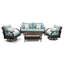 Ensemble de conversation en osier / rotin pour 6 personnes avec housses de coussin Sunbrella Kechia-646605059