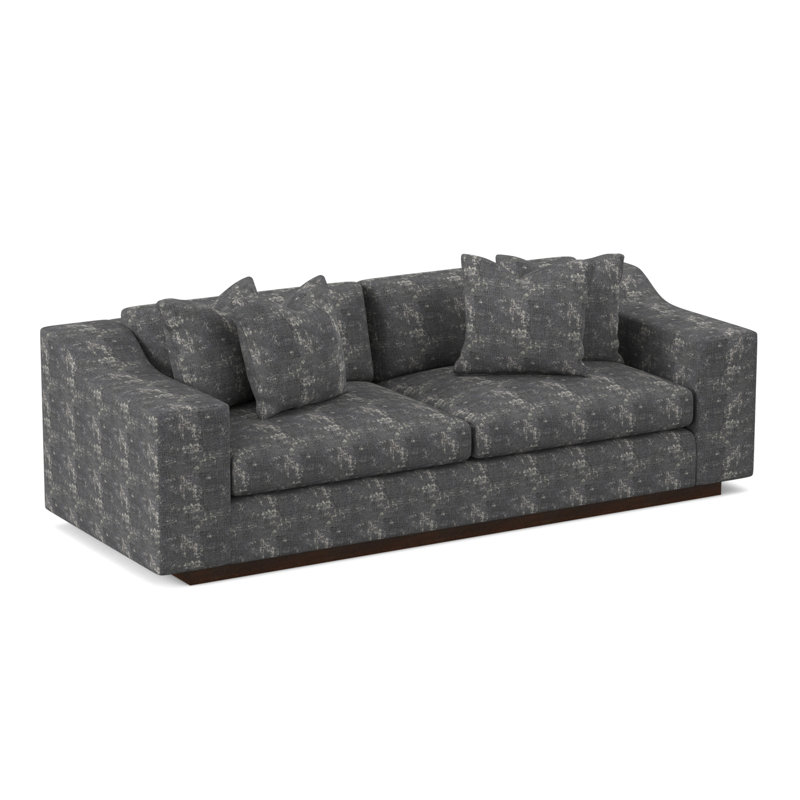 Barrett Sofa, American Walnut, Filigree Ivory 100% Polyester