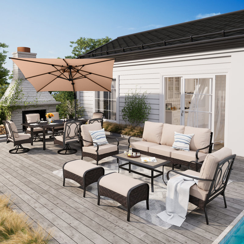 13-person outdoor patio furniture sets , 29.84" H x 84" L x 37.45" D