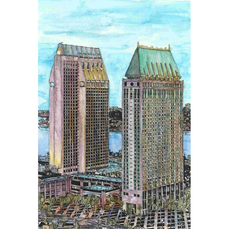 Paysage urbain américain - San Diego, H 18 po x l 12 po