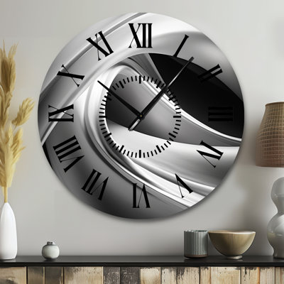 Silver Speed Fractal Wave II - Bicycle Face Wall Clock