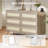 Rattan 6 Drawer Dresser, Large Wooden Chest with Deep Drawers & Wide Top