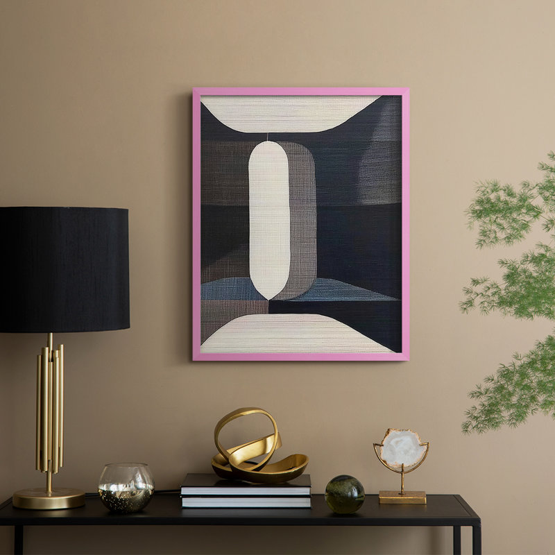Série ABSTRACT DCLXII, reproduction encadrée - bois massif, H 11 po x l 9 po, Rose
