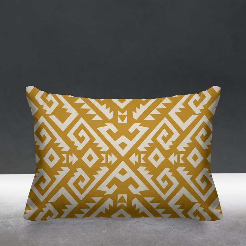 Coussin intérieur / extérieur Chitto Southwestern, Jaune