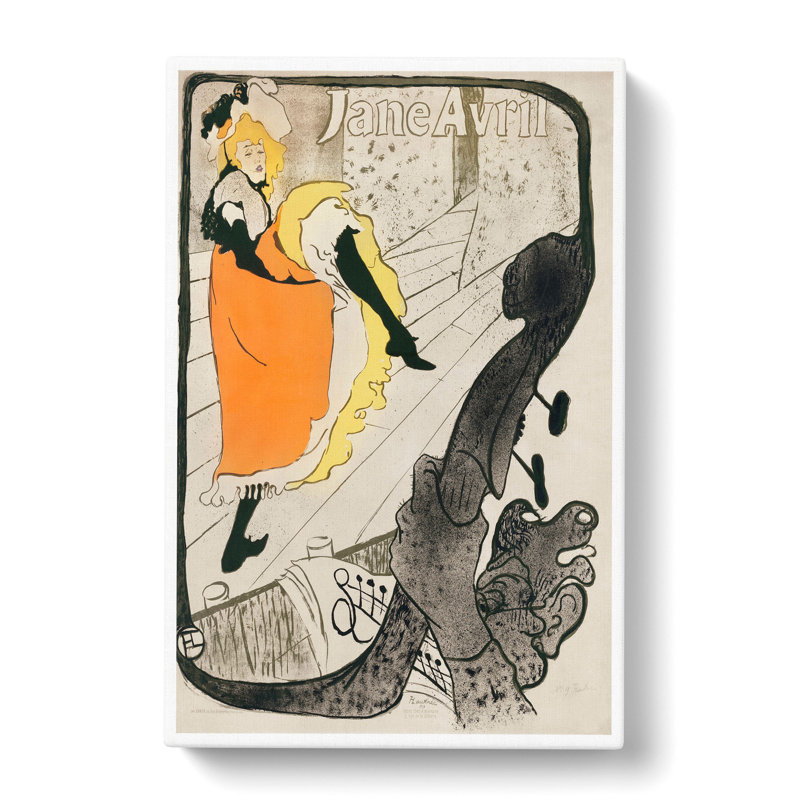 Dancer Jane Avril By Henri De Toulouse-Lautrec - Wrapped Canvas, 76cm H x 50cm W x 3cm D