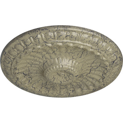 Endurathane Leaf Ceiling Medallion, 11 3/8"OD x 3 5/8"ID x 1 1/8"P (Fits Canopies up to 4 3/4"), Hand-Painted Flash Gold Finish