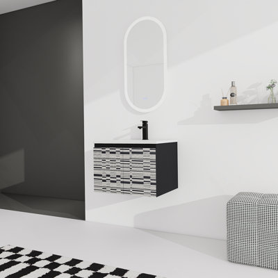 24'' Floating Wall-Mounted Bathroom Vanity With Ceramics Sink